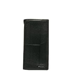 Prada-Leather Bifold Wallet-Black