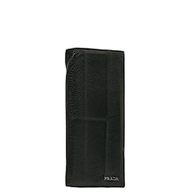 Prada-Prada Leather Bifold Wallet  Leather Long Wallet in Good condition-Black