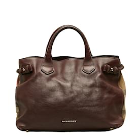 Burberry-Medium  Banner Convertible Handbag-Brown