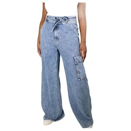 Veronica Beard-Blaue Cargo-Jeans mit Gürtel – Größe UK 14-Blau