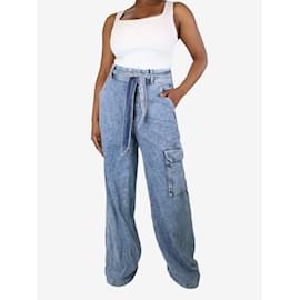 Veronica Beard-Blaue Cargo-Jeans mit Gürtel – Größe UK 14-Blau