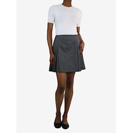 Miu Miu-Grey pleated checkered mini skirt - size IT 38-Grey