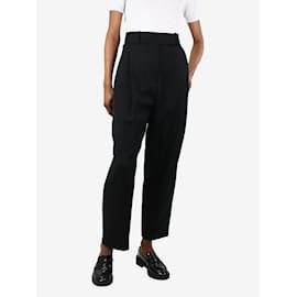 Totême-Black pleated wool trousers - size UK 6-Black