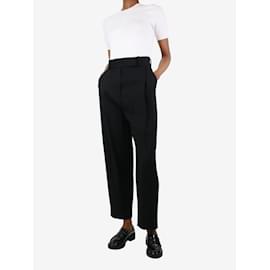 Totême-Black pleated wool trousers - size UK 6-Black