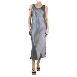 Autre Marque-Grey sleeveless satin dress - size UK 12-Grey