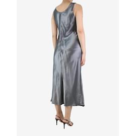 Autre Marque-Vestido de cetim cinza sem mangas - tamanho UK 12-Cinza