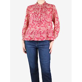 Isabel Marant Etoile-Red cotton printed blouse - size UK 12-Red
