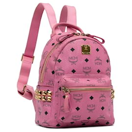 MCM-MCM Pink Mini Visetos Stark Backpack-Pink
