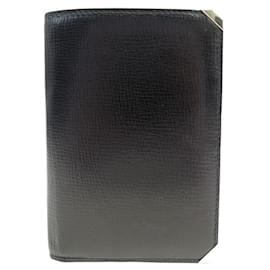 Gucci-NEW GUCCI WALLET CHECK HOLDER IN BLACK LEATHER WALLET-Black