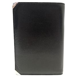 Gucci-NEW GUCCI WALLET CHECK HOLDER IN BLACK LEATHER WALLET-Black