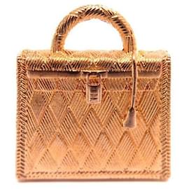 Hermès-COLGANTE HERMES ACCESORIO CURIOSITY KELLY GUILLOCHE H071663FD00 hecho de metal-Rosa