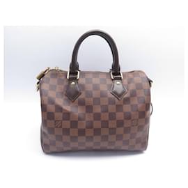 Louis Vuitton-NEW LOUIS VUITTON SPEEDY HANDBAG 25 SHOULDER STRAP N41368 Damier ebony-Brown