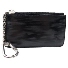 LOUIS VUITTON KEY RING POCHETTE KEYS LEATHER EPI LEATHER WALLET KEY HOLDER Black