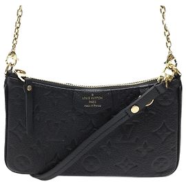 NEUF SAC A MAIN LOUIS VUITTON EASY POUCH ON STRAP M80349 CUIR MONOGRAM EMPREINTE Noir