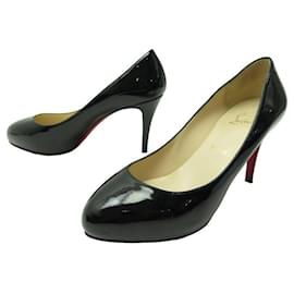 Christian Louboutin-CHAUSSURES CHRISTIAN LOUBOUTIN SIMPLE PUMP 100 3080377 38.5 CUIR NOIR SHOES-Noir