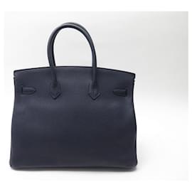 Hermès-Birkin handbag 35 IN NIGHT BLUE TOGO LEATHER 2016 BLUE LEATHER HAND BAG PURSE-Navy blue