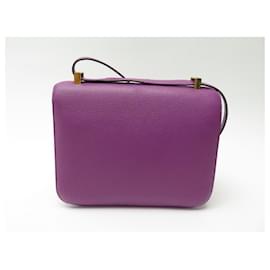 Hermès-Hermes Constance handbag 24 MYSORE GOAT LEATHER FUSHIA LEATHER HAND BAG PURSE-Fuschia