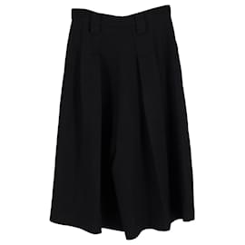 Gucci-Jupe-culotte large plissée Gucci en polyester noir-Noir