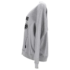 Moschino-Love Moschino Original Gear Print Sweater in Grey Cotton-Grey