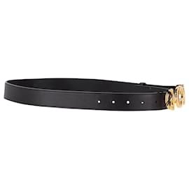 Gucci-Gucci Zumi Interlocking G Horsebit Buckle Belt in Black Leather-Black