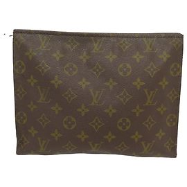 VINTAGE POUCH LOUIS VUITTON TOILETRY BAG 26 MONOGRAM POUCH CANVAS Brown