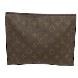 Louis Vuitton-BOLSA VINTAGE LOUIS VUITTON SACO DE TOALETE 26 MONOGRAM POUCH CANVAS-Marrom