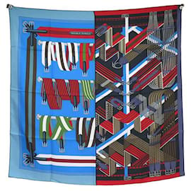Hermès-NEW HERMES lined STRAP H SCARF003338S METZ JAMIN CARRE 90 SILK SCARF-Multiple colors