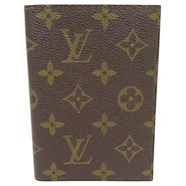 Louis Vuitton-VINTAGE LOUIS VUITTON WALLET PASSPORT HOLDER CANVAS MONOGRAM WALLET-Brown