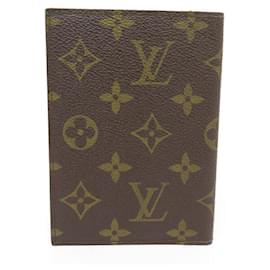 Louis Vuitton-VINTAGE PORTEFEUILLE LOUIS VUITTON PORTE PASSEPORT TOILE MONOGRAM WALLET-Marron