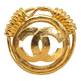 Chanel-Broche à fil à ressort CC-Doré