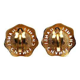 Chanel-Clip-Ohrringe mit CC-Logo und Kunstperlen-Golden