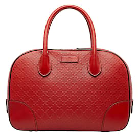 Gucci-Diamante Leather Handbag 354224-Red