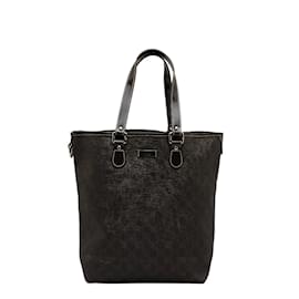 Gucci-GG Supreme Tote Bag 189896-Brown