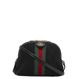 Gucci-Suede Small Ophidia Dome Bag 499621-Black
