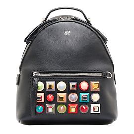 Fendi Mini By The Way Leather Backpack Leather Backpack 8BZ038 in Excellent condition Black
