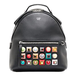 Fendi-Mini By The Way Leather Backpack 8BZ038-Black