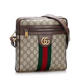 Gucci-GG Supreme Small Ophidia Messenger Bag 547926.0-Brown