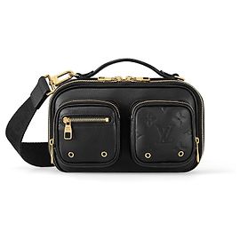 Borsa a tracolla Louis Vuitton Utility pelle monogramma nera Nero