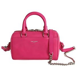 Saint Laurent Bolsa de ombro Saint Laurent Mini Duffle em couro fúcsia Rosa
