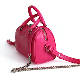 Saint Laurent-Saint Laurent Saint Laurent Mini Duffle shoulder bag in fuchsia leather-Pink