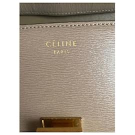 Céline-Sac Céline Classic Medium Taupe Souris-Marron clair