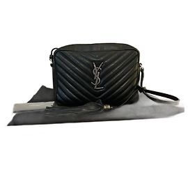 Saint Laurent lou em couro acolchoado lou em couro acolchoado Preto