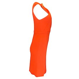 Autre Marque-Gucci Orange / Gold Buttoned Sleeveless Ribbed Knit Dress-Orange