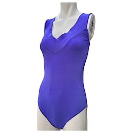 Christian Dior-Very elegant vintage Christian Dior one-piece swimsuit: in a very pin-up style-Blue,Purple