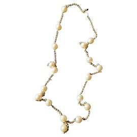 Collar largo Chanel dorado de metal Dorado