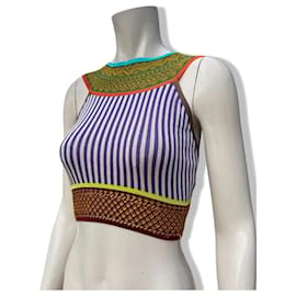 Jean Paul Gaultier-MMulticolored Jean-Paul Gaultier crop top / BUSTIER CORSET, ethnic patterns and crossed in the back.-Multiple colors