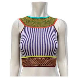 Jean Paul Gaultier-MMulticolored Jean-Paul Gaultier crop top / BUSTIER CORSET, ethnic patterns and crossed in the back.-Multiple colors