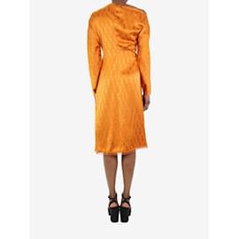 Versace-Vestido de jacquard en tono naranja - talla IT 38-Naranja
