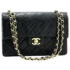 Chanel-black 1986 Petit sac à rabat doublé classique-Noir