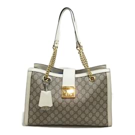 Gucci-Small GG Supreme Padlock Shoulder Bag 479197-Beige